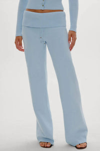 Frankies Bikinis Dawson Knit Fold Over Pants in daydream - women's pants - view 4