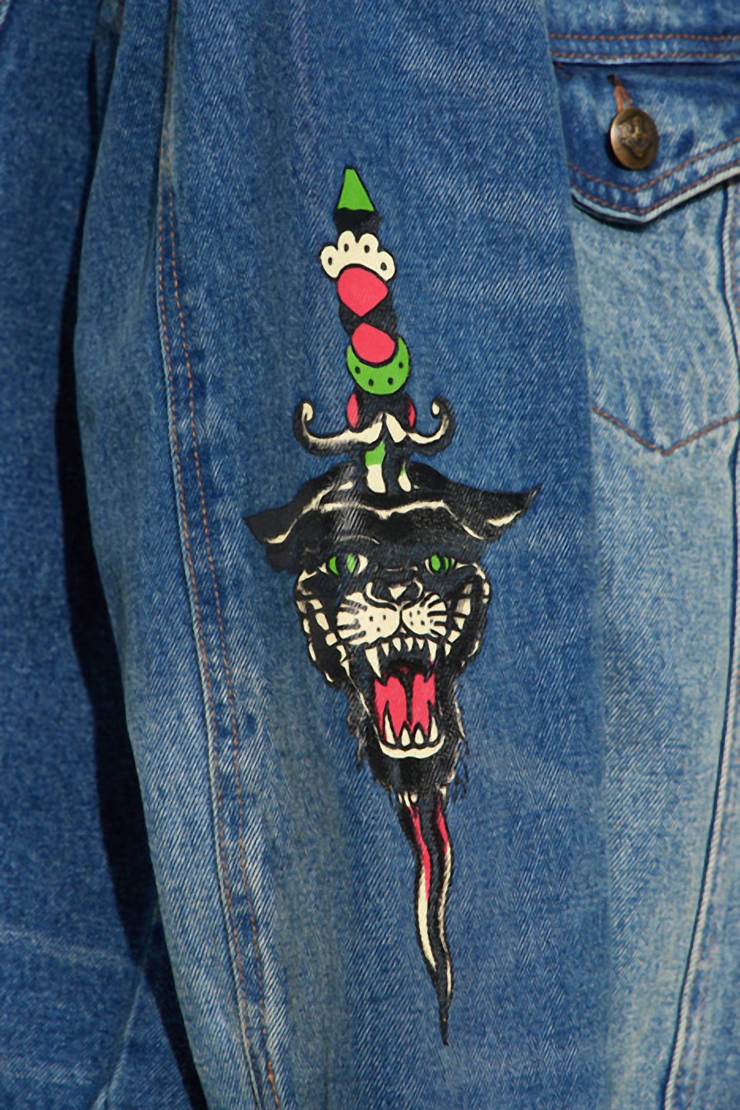 Ed Hardy - Flame Skull Denim Jacket