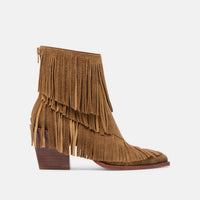 Dolce Vita Women's Torey Fringe Bootie in chestnut suede - women's shoe