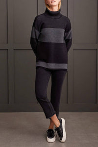 Tribal - Two Tone Ottoman Turtleneck Sweater