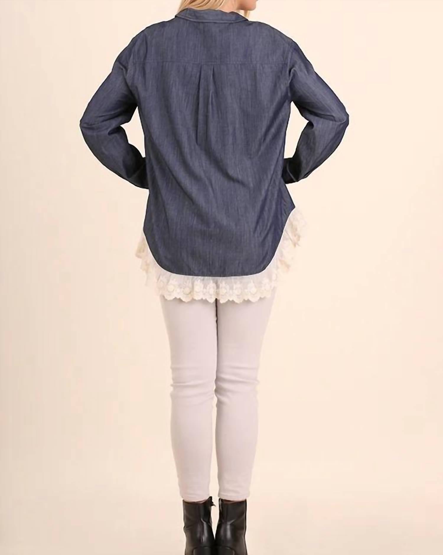 Umgee - Button Up Lace Top - Plus