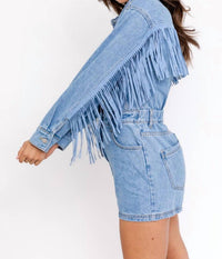 Le Lis - fringe denim romper