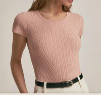 Favorite Daughter Kennedy Cap Sleeve Top in blush - women's t-shirt