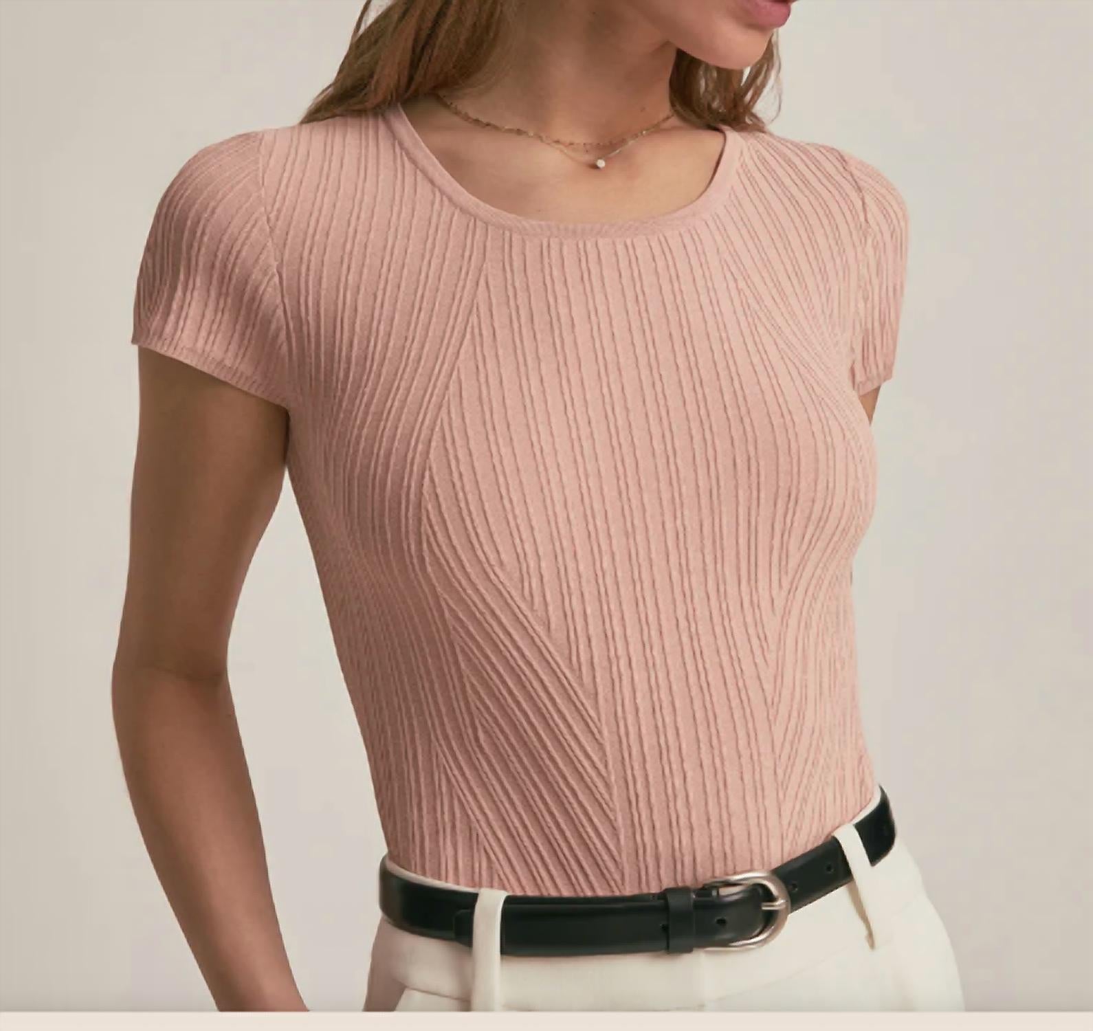 Favorite Daughter Kennedy Cap Sleeve Top in blush - women's t-shirt