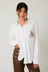 Sunday Edition - Cowgirl Embroidered Button Down Shirt