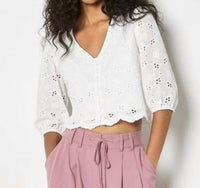 Apricot - Daisy Broderie Top