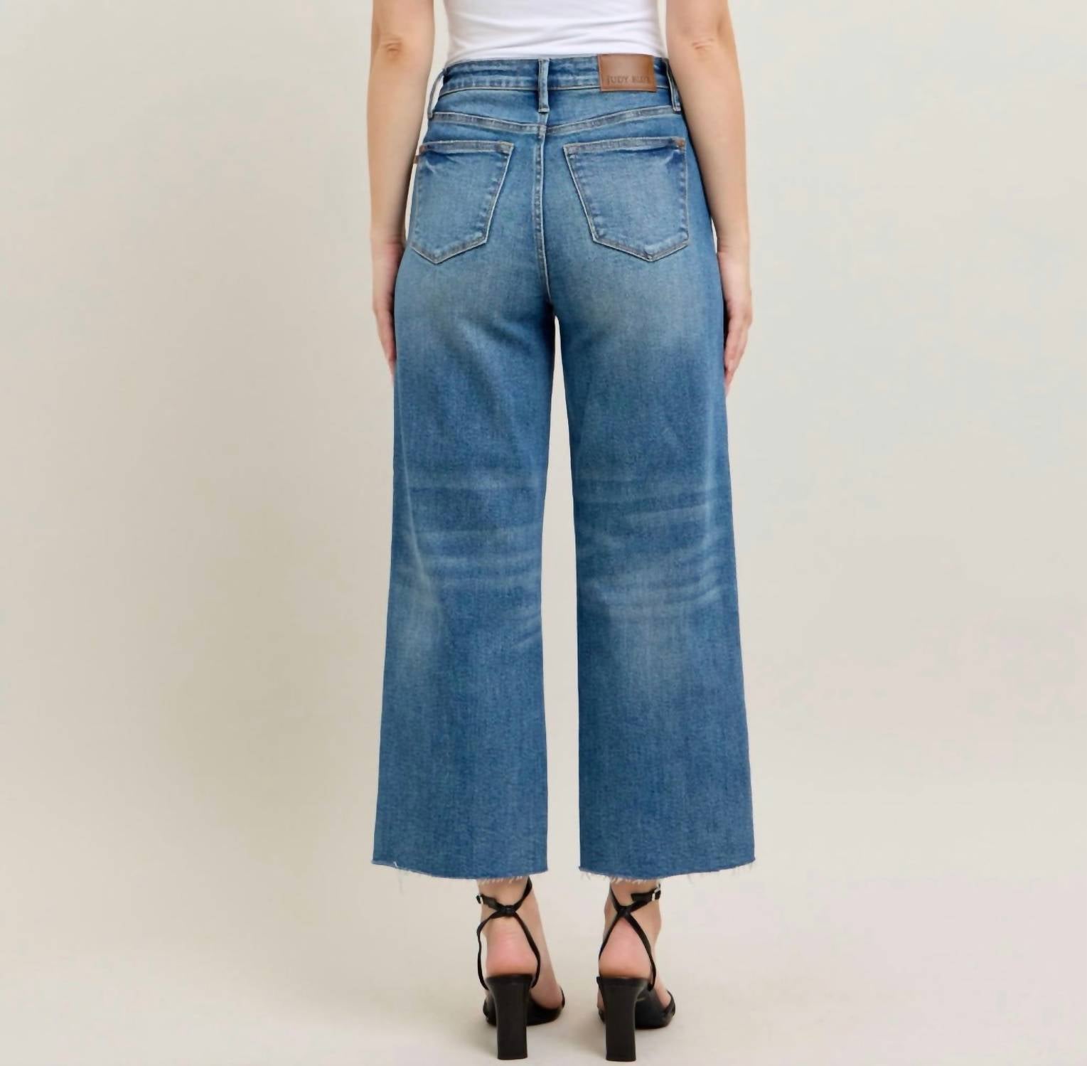 Judy Blue - High Waist Rigid Magic Destroy Hem Crop Jeans