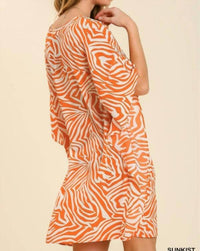 Umgee - V-neck Kaftan Dress