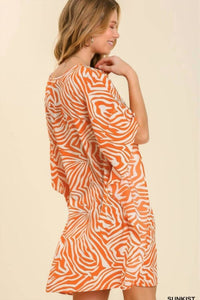 Umgee - V-neck Kaftan Dress
