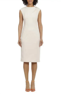 Maggy London - Straight Twist Neck Midi Sheath Dress