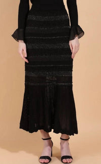 Jessie Liu - POINTELLE KNIT LUREX SKIRT