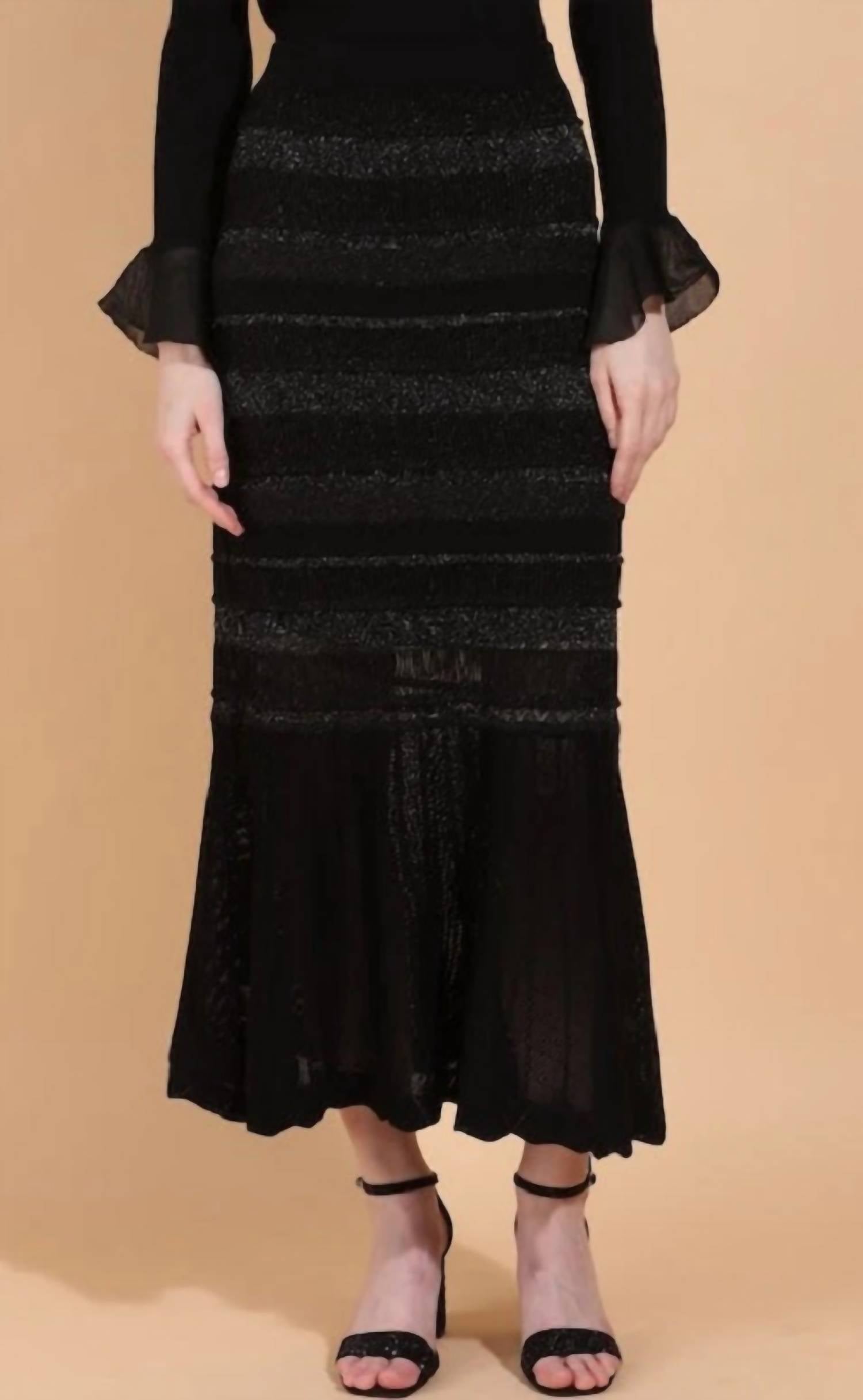 Jessie Liu - POINTELLE KNIT LUREX SKIRT
