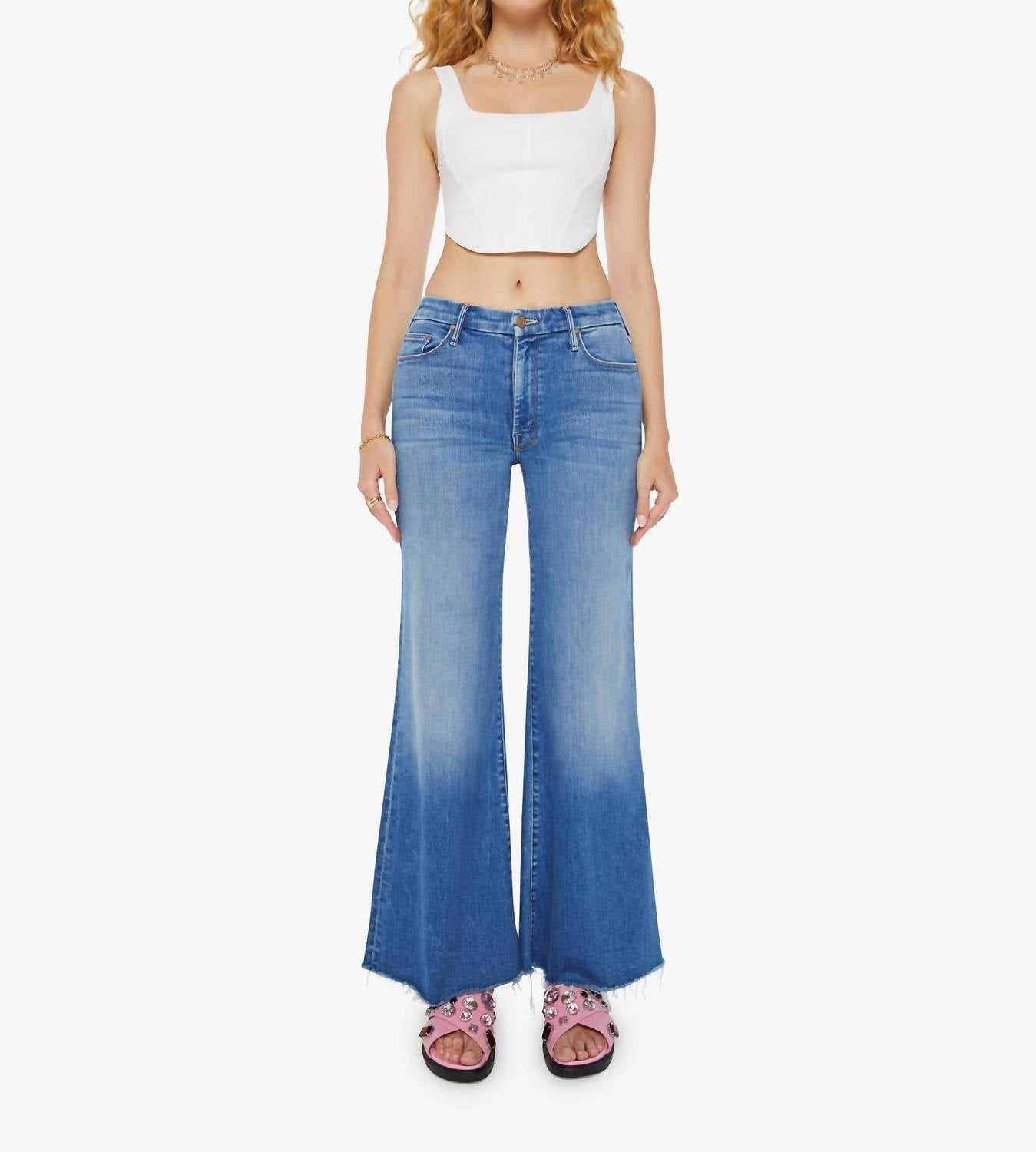 Mother - High-waisted Wide Leg Jeans
