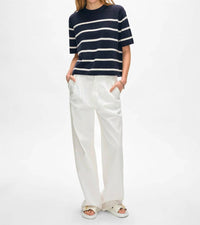White + Warren - Cashmere Roll Trim T-shirt