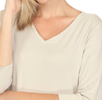 Joseph Ribkoff - V-neck 3/4 Sleeve T-shirt Top