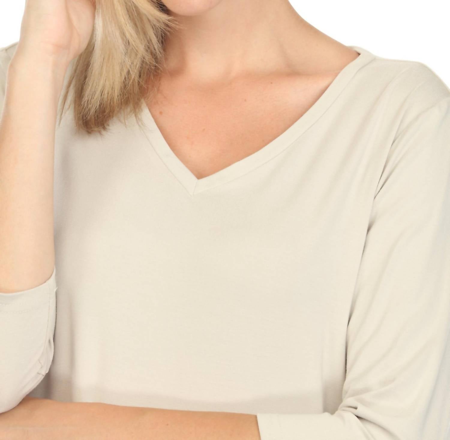 Joseph Ribkoff - V-neck 3/4 Sleeve T-shirt Top