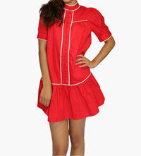 TCEC Tillie Mini Dress in red - women's dress - detail view