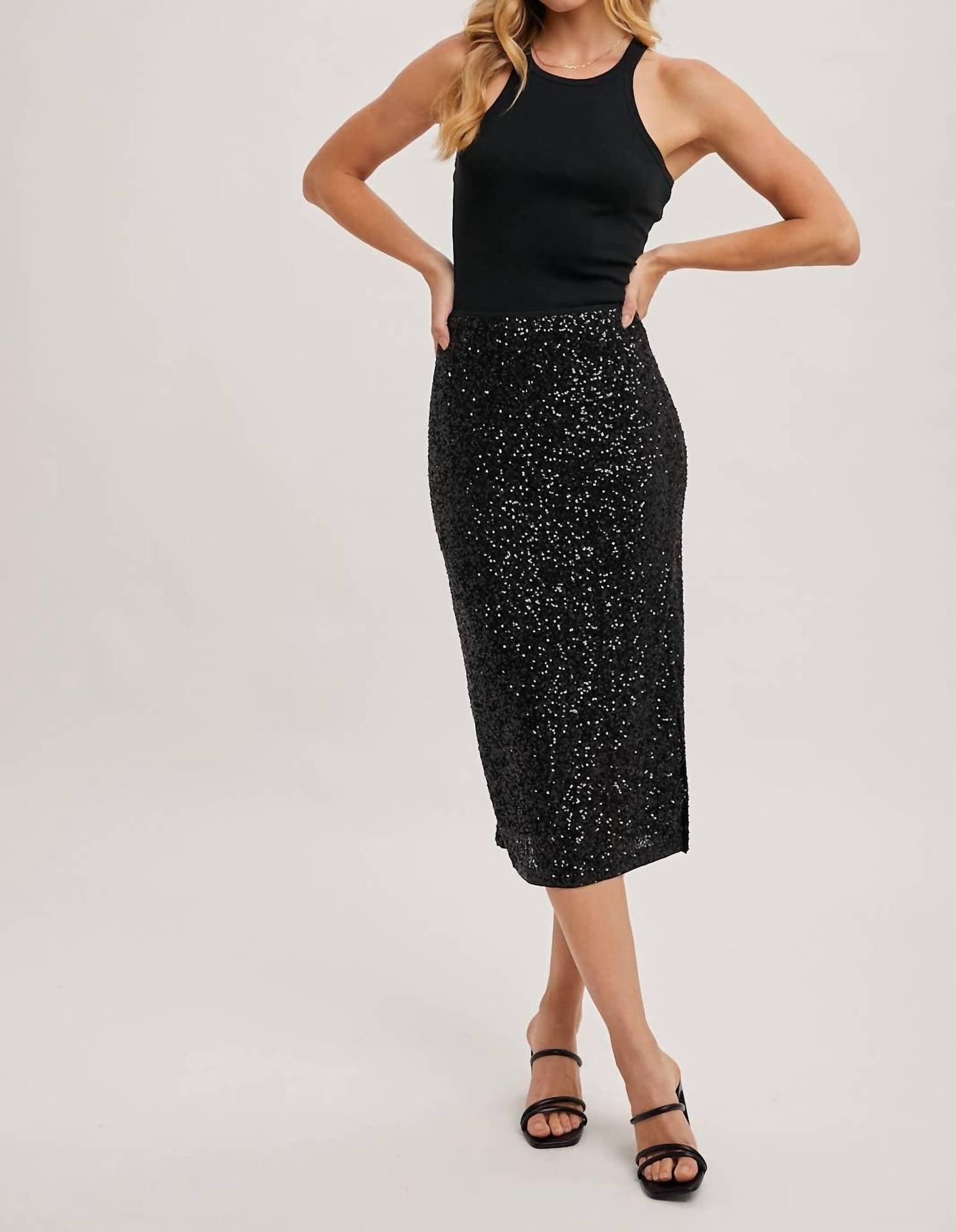 Bluivy - Sequin Midi Skirt