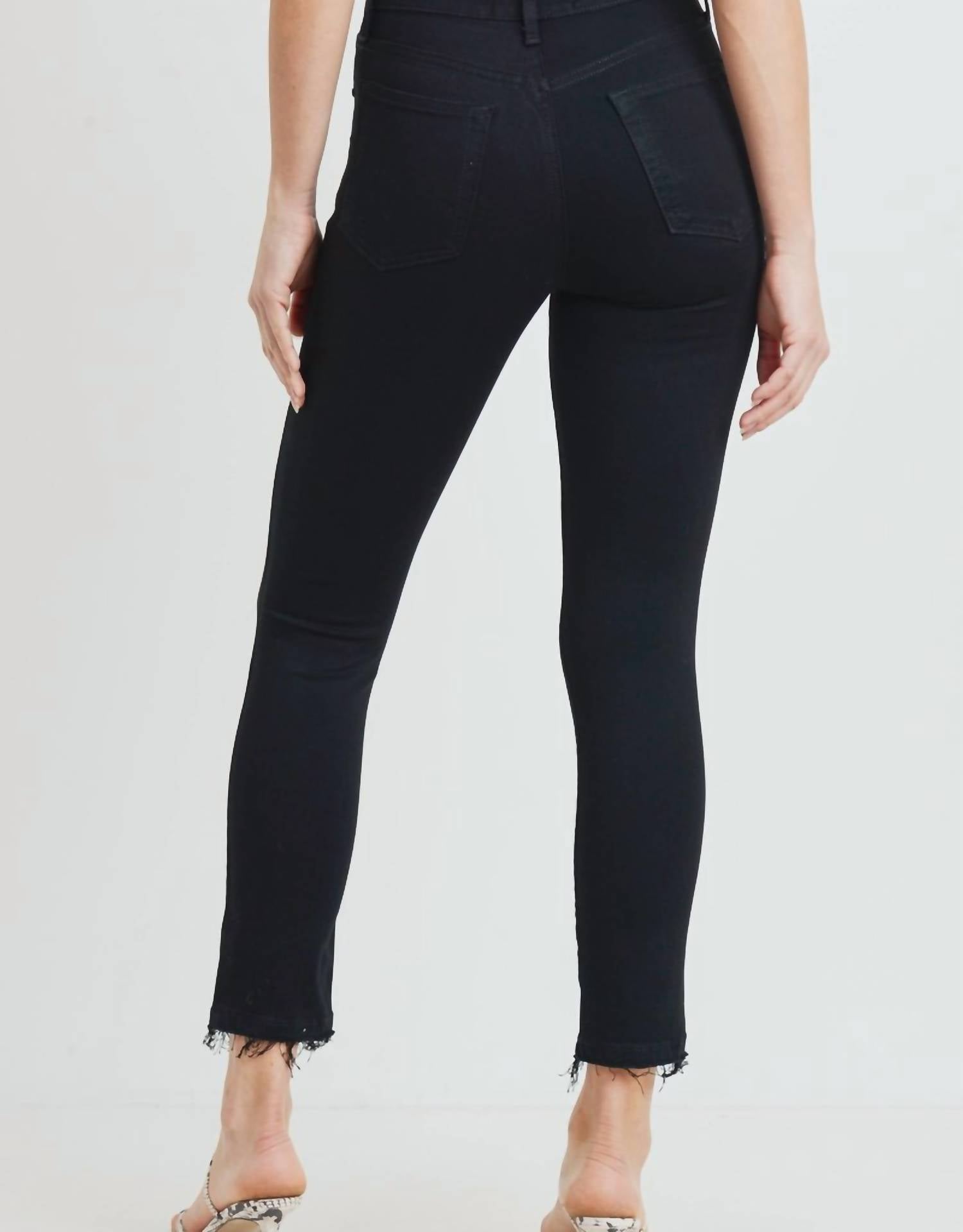 Just Black Denim - High Rise Destructed Skinny Jeans