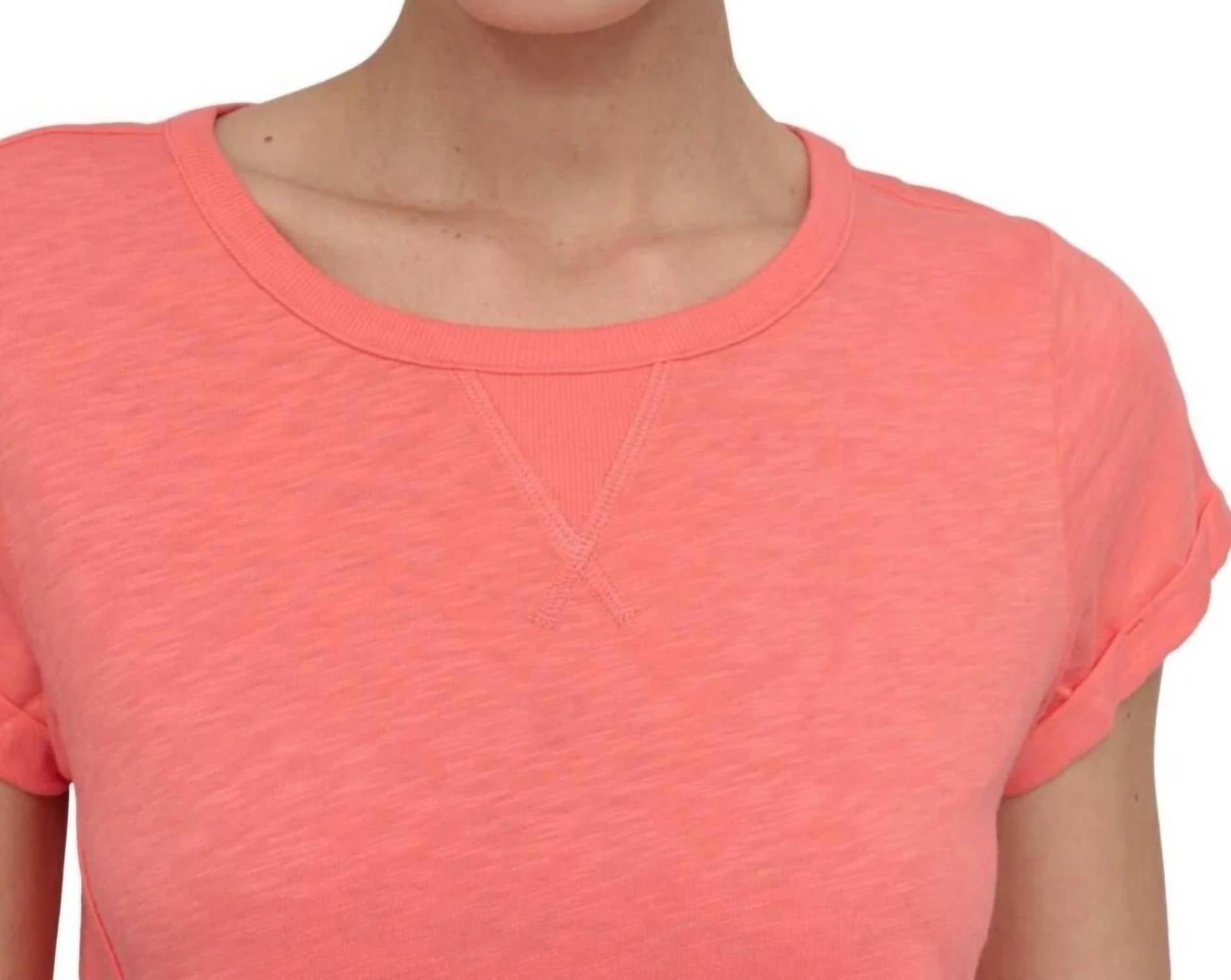 Dkny - V-inset Roll-sleeve T-shirt