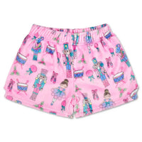 iScream Women's Nutcracker Waltz Plush Shorts in pink - women's shorts