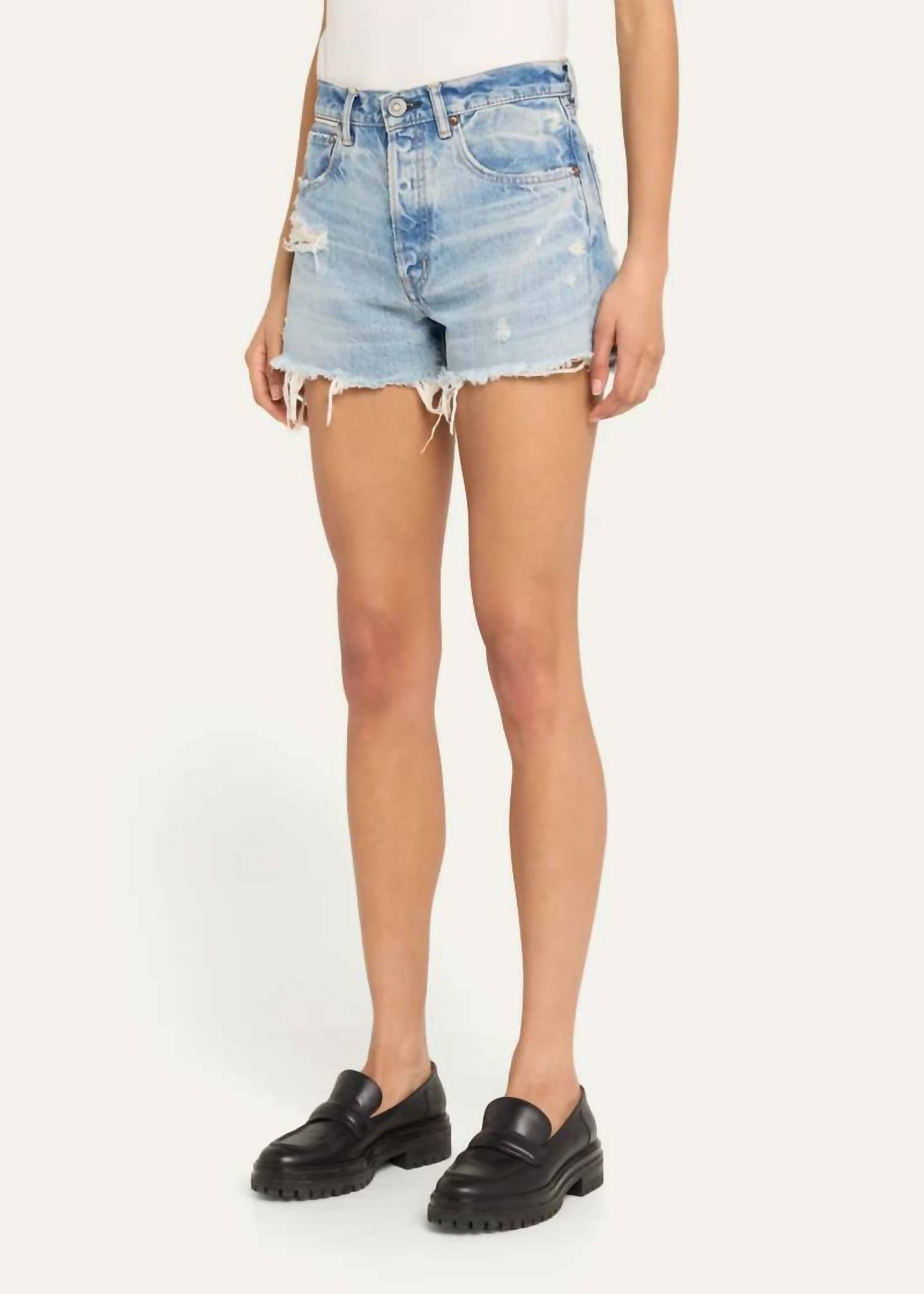 Moussy Ridgemere Shorts in blue - women's shorts - alternate view