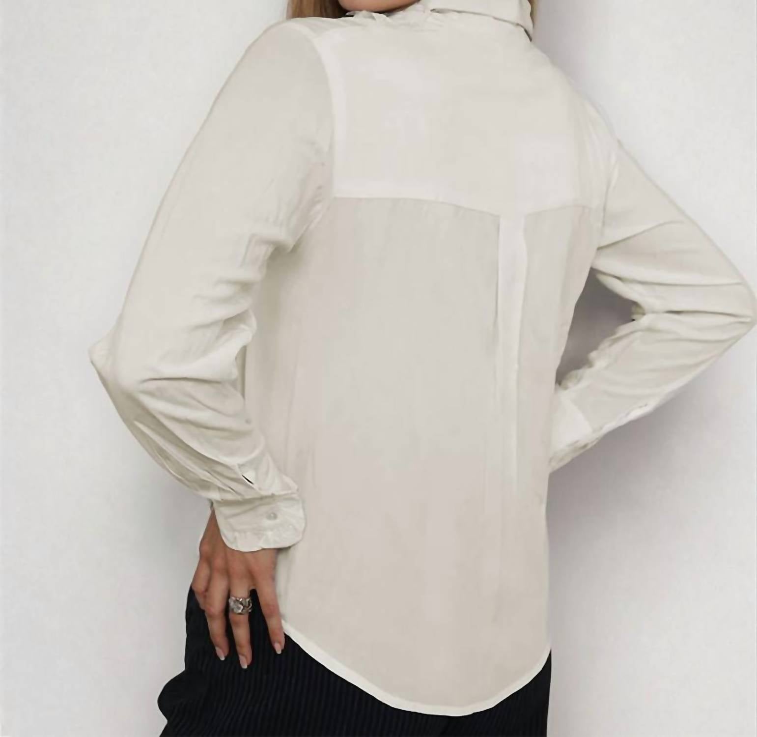 Maison Hotel - Clara Tuxedo Ruffle Blouse