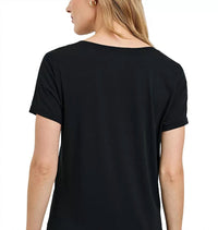 Rails Short Sleeve Classic V T-Shirt in black - women's t-shirt - detail view