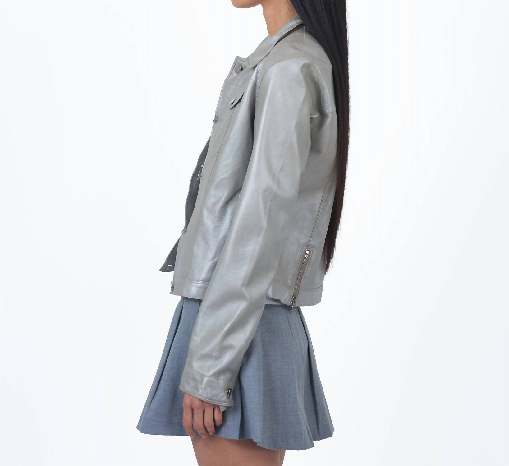Jkt Nyc - Alexa Metallic Leather Jacket