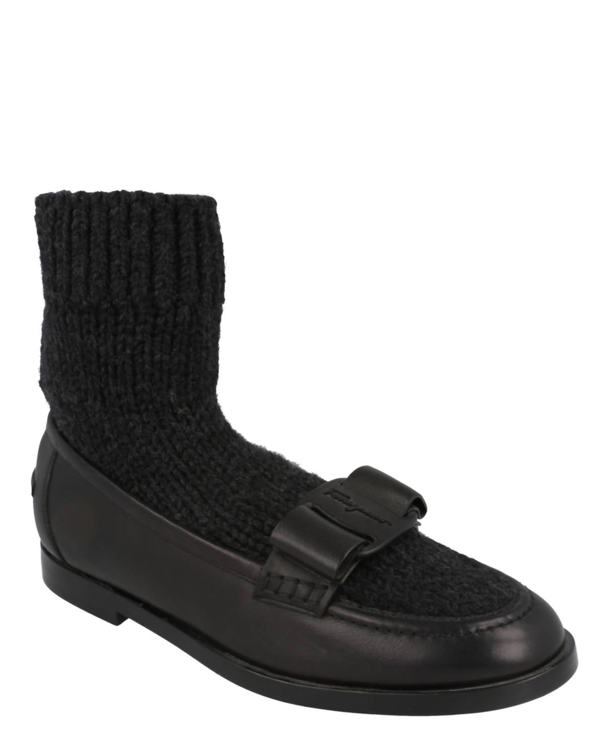 Salvatore Ferragamo Women's Vivaldo Sock Loafers in nero - women's flats - detail view