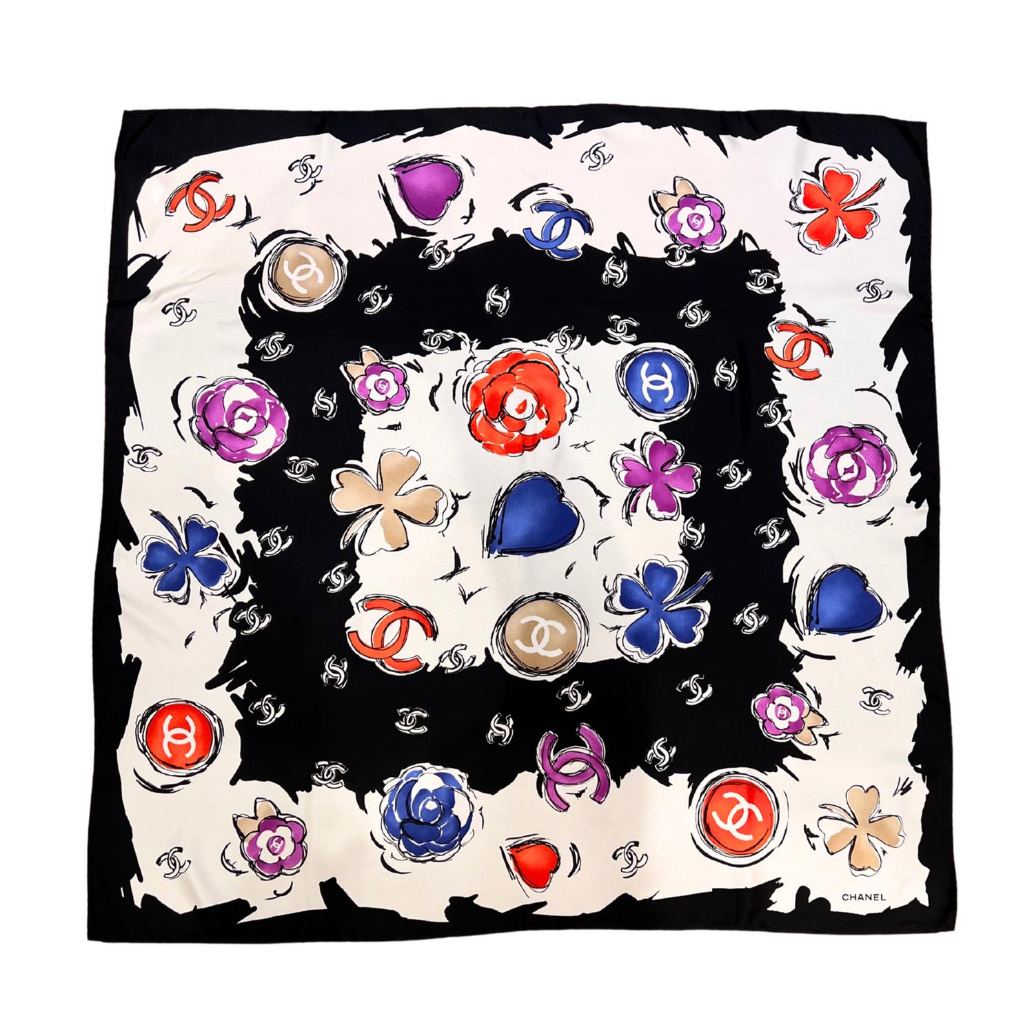 Chanel - Pre-loved Silk Clover Scarf