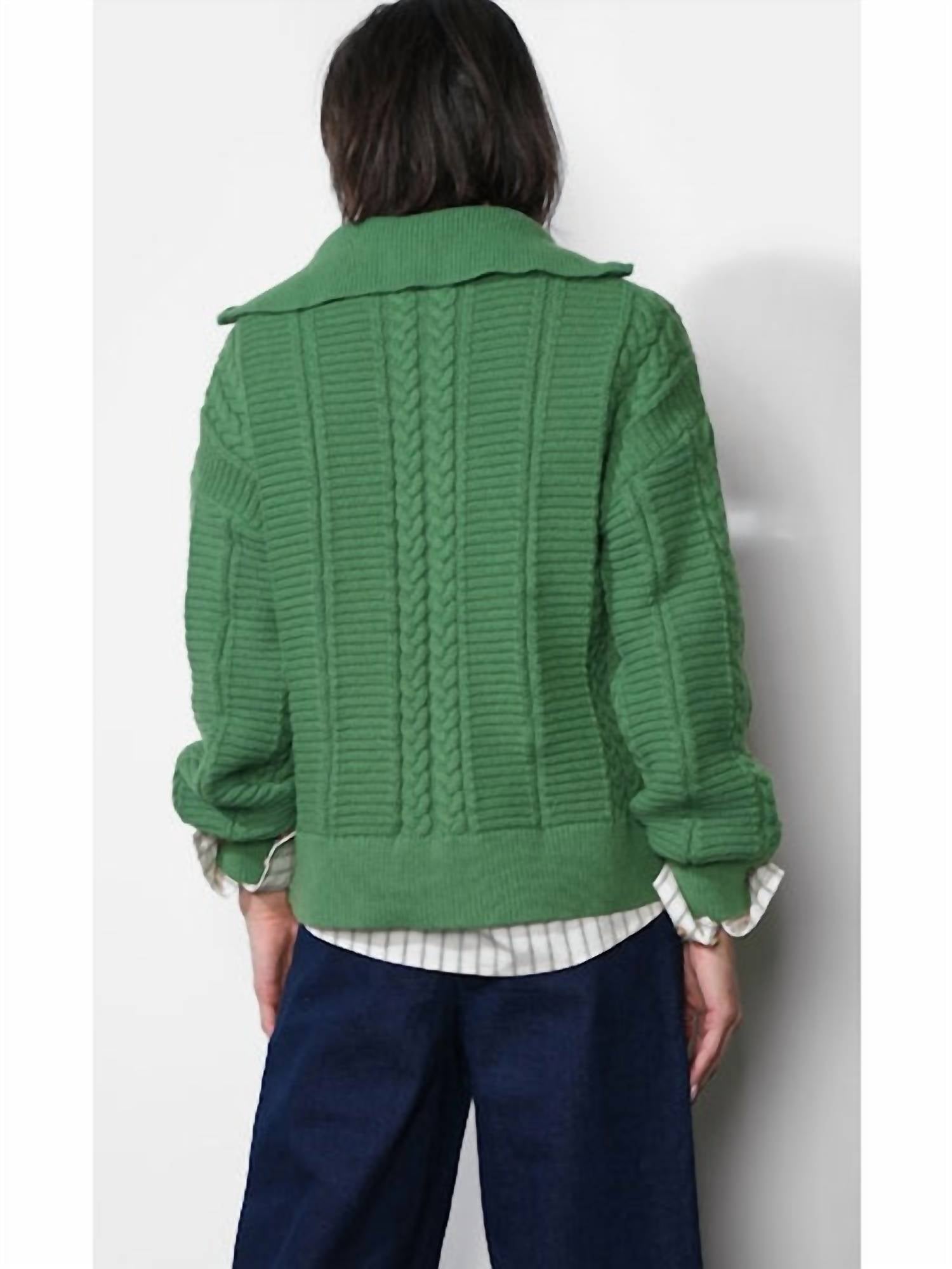 Greylin - Mila Half Zip Cable Knit Sweater