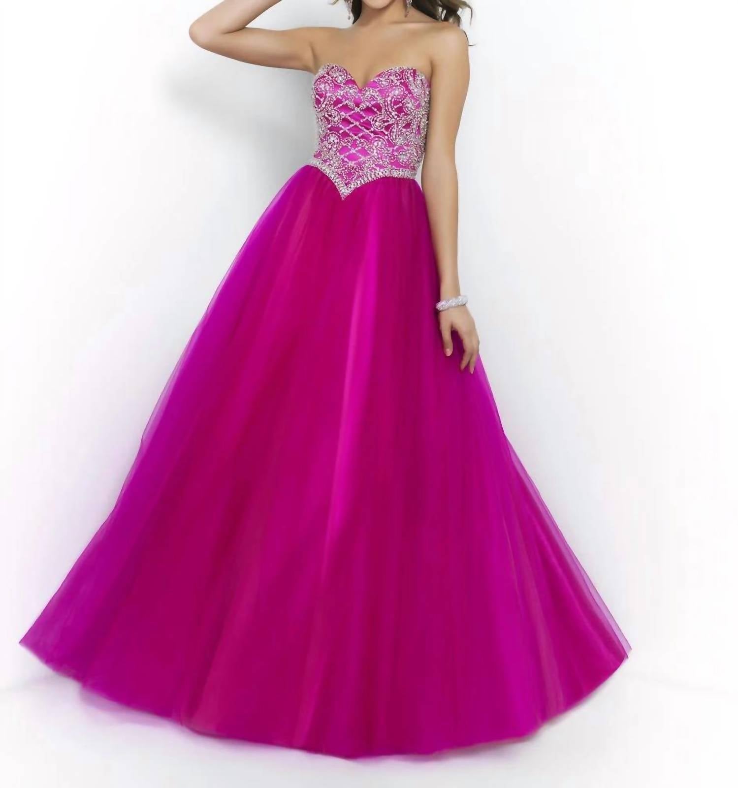 Blush Prom - Strapless Beaded Ball Gown