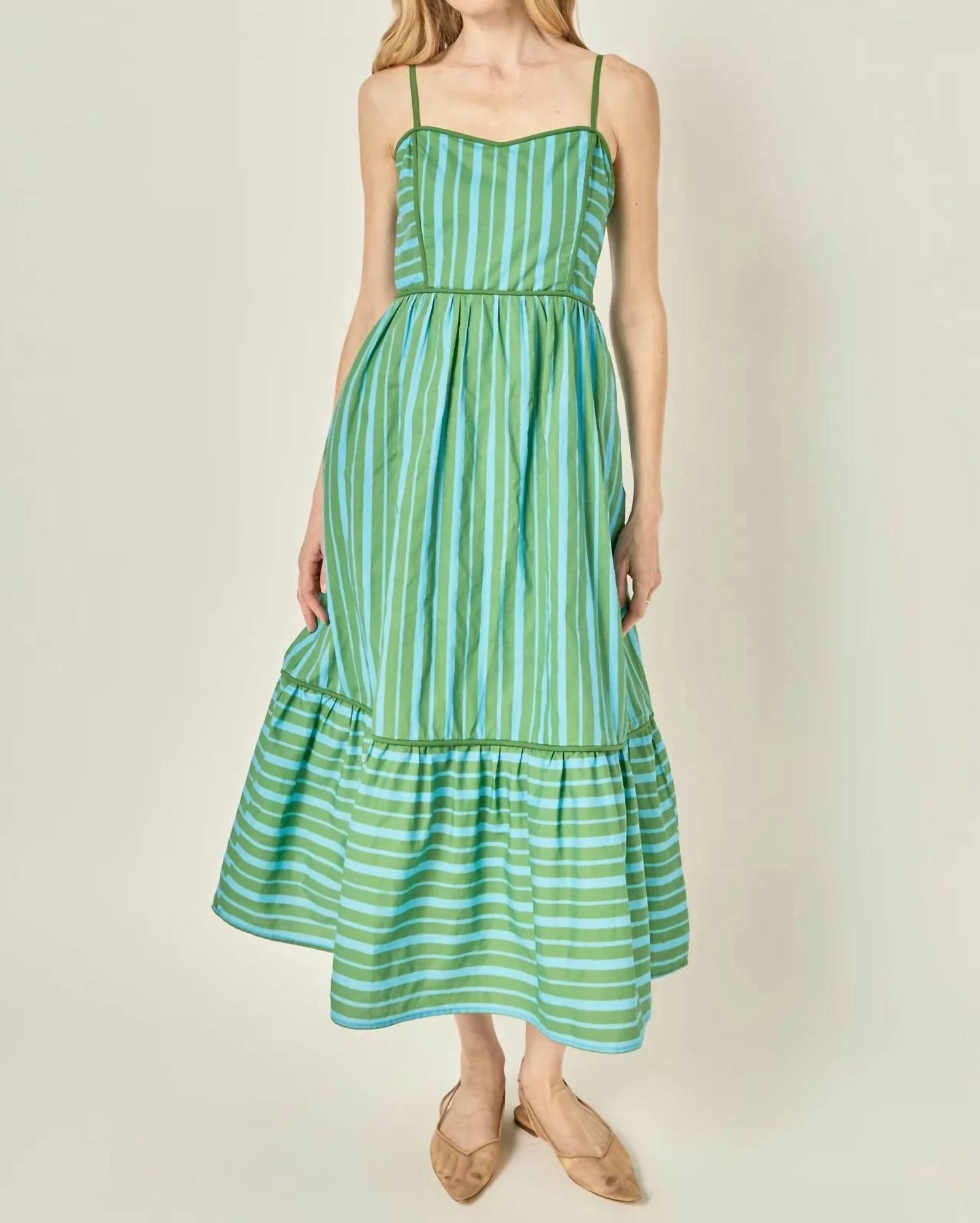 English Factory - Stripe Midi Dress