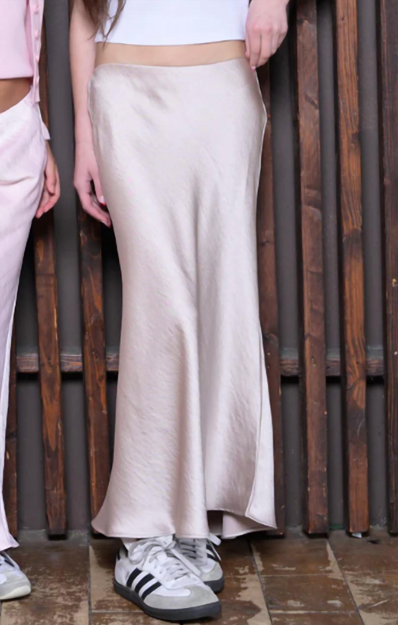 Katie J Nyc - Anastasia Satin Maxie Skirt