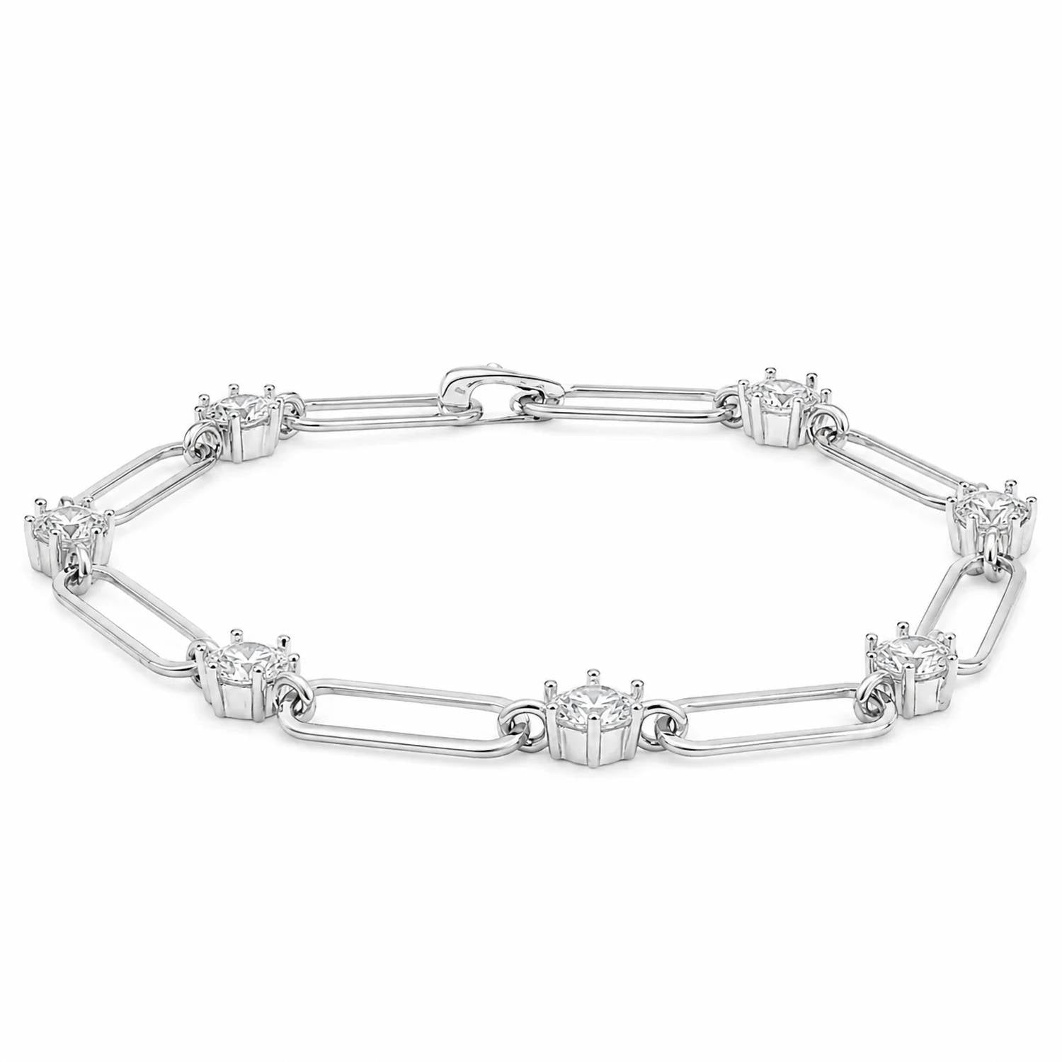 Allyanna Gifts - Women's Moissanite Paperclip Link Bracelet