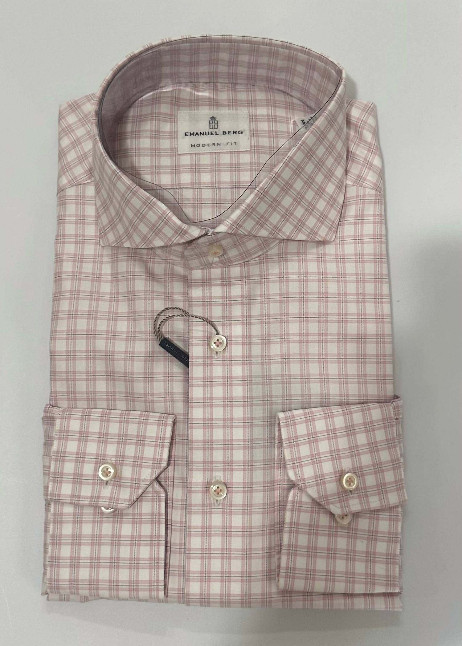 Emanuel Berg Men's Long Sleeve Button Down Shirt in pink - men's shirt