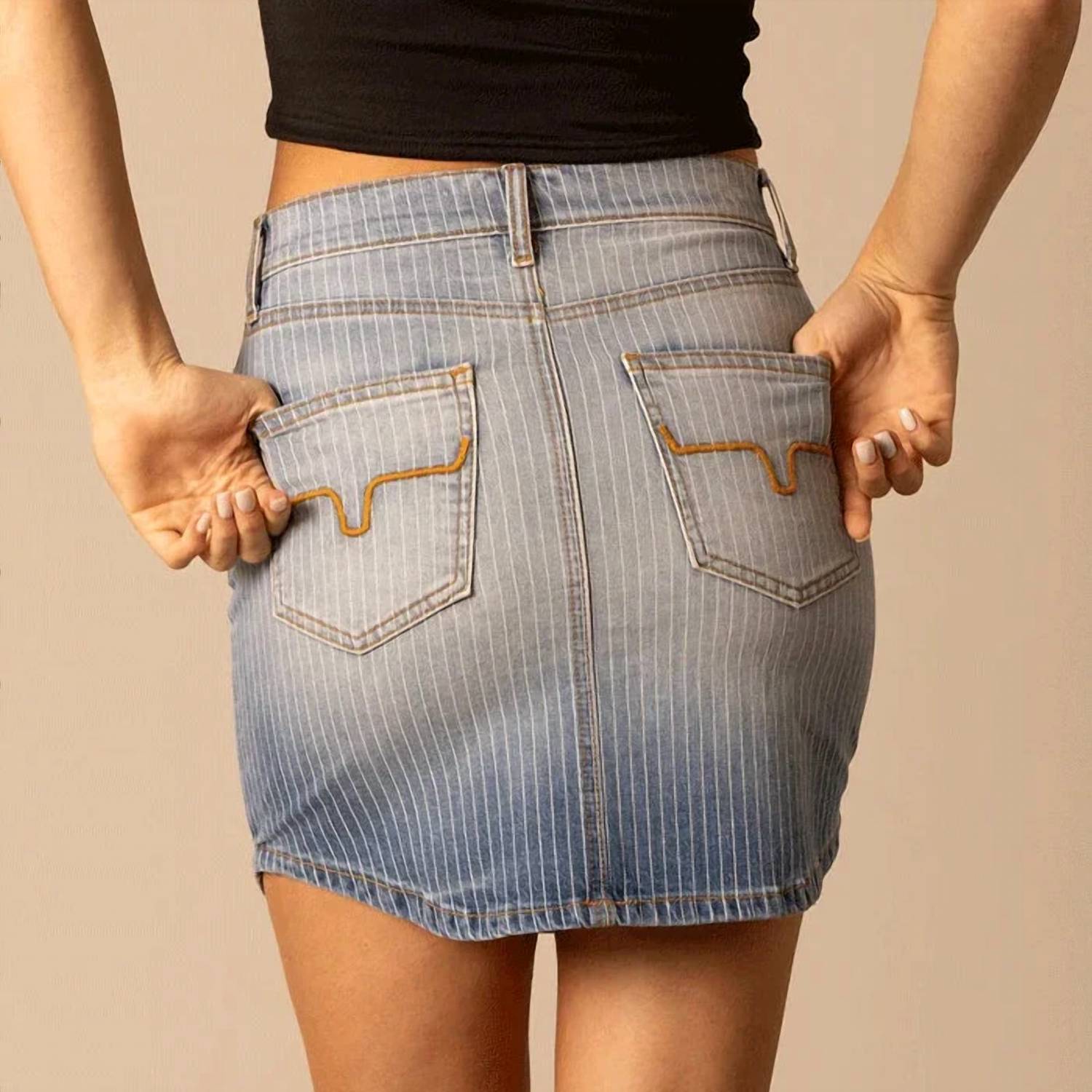 Kimes Ranch - Tory Pinstripe Denim Skirt