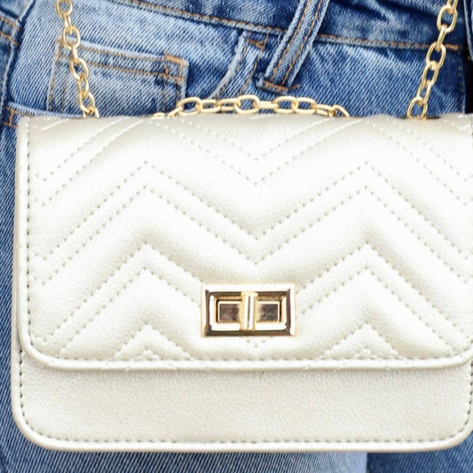 Caroline Hill - Sally Quilted Chain Crossbody Bag Purse