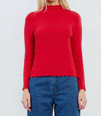 Lili Sidonio Knitted Ruffle Collared Sweater - women's sweater