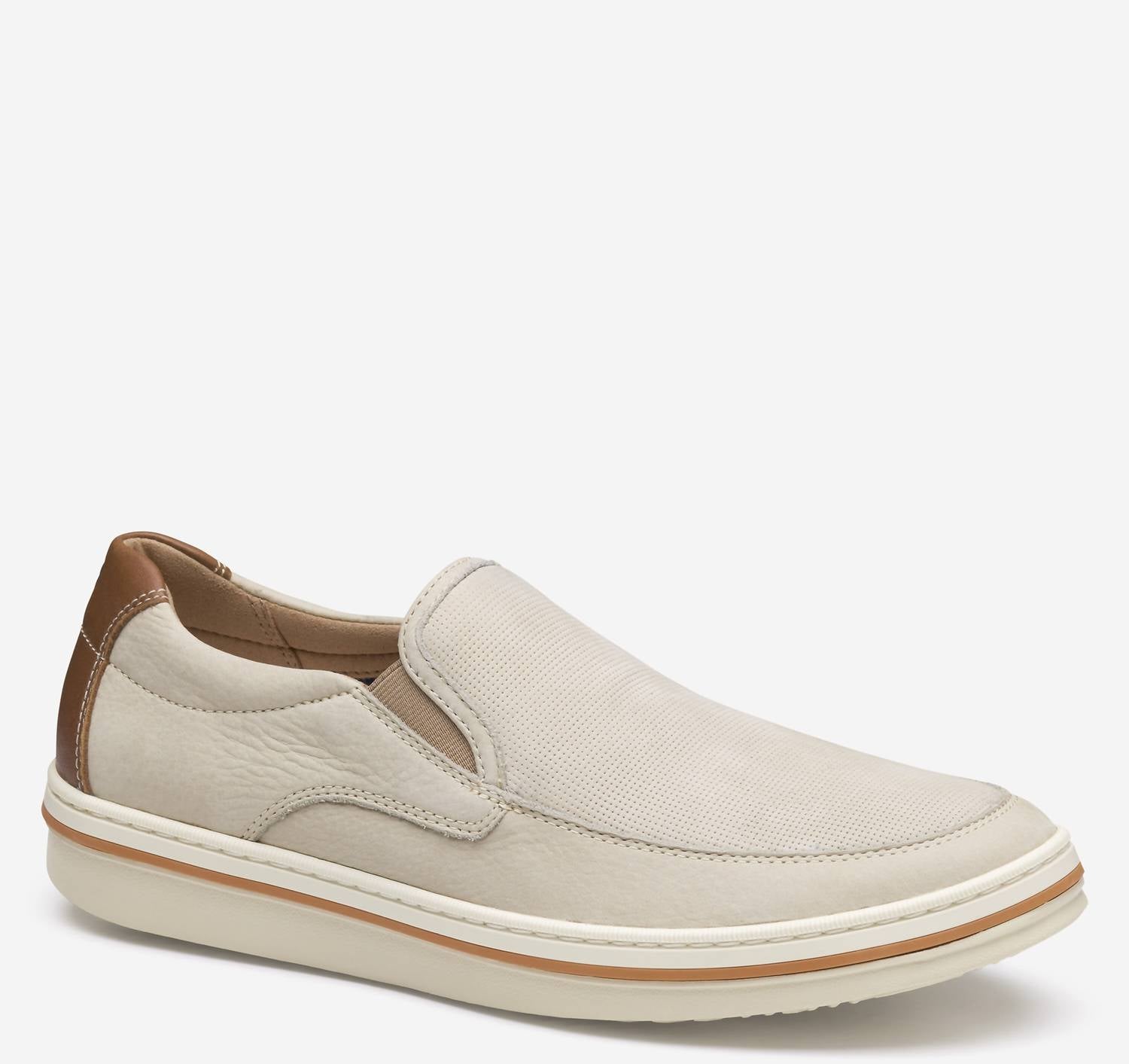 JOHNSTON & MURPHY Men's Bowling Moc Toe Venetian Loafers in beige - men's loafer