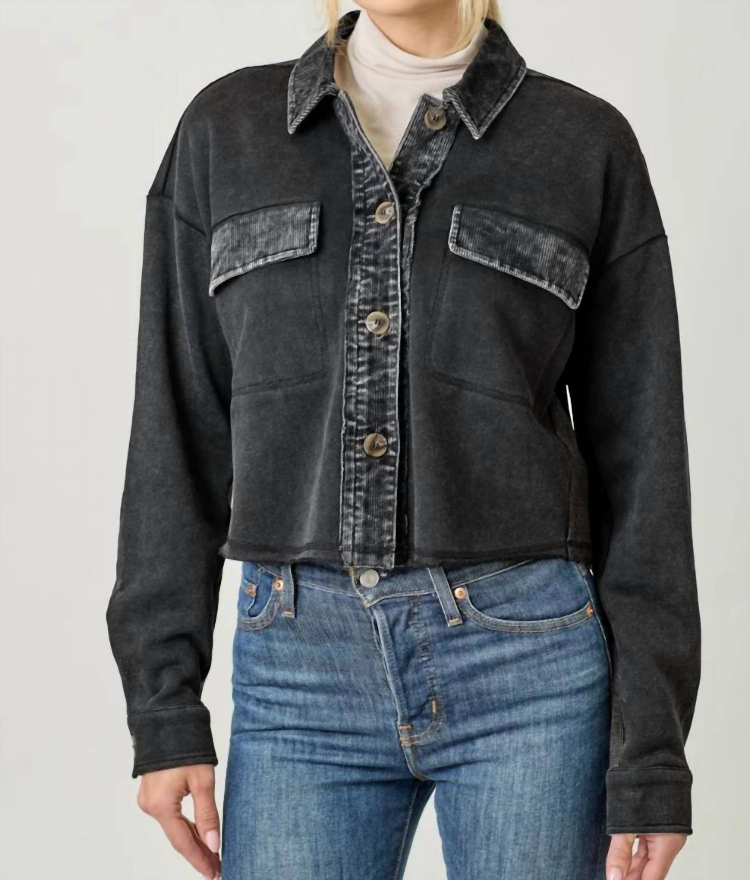 Mystree - Washed Terry Cropped Jacket