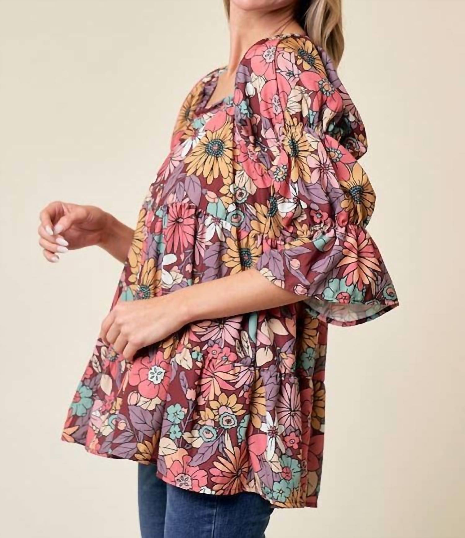 Lovely Melody - Amelias Ruffle Floral Top