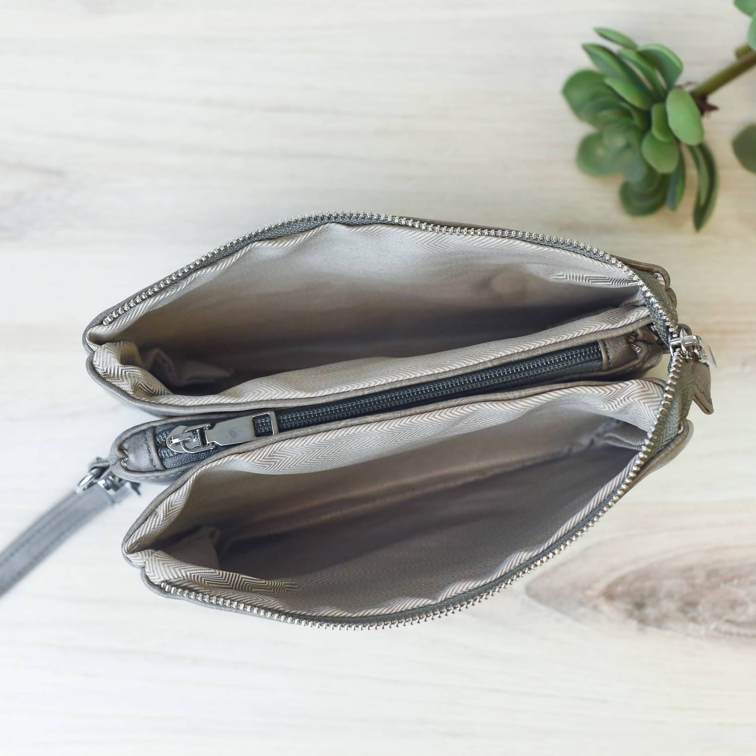 Lauren Lane - Women's Kayla Vegan Leather Clutch Wristlet Crossbody Bag