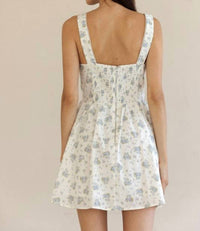 Storia - Square Neckline Floral Mini Dress