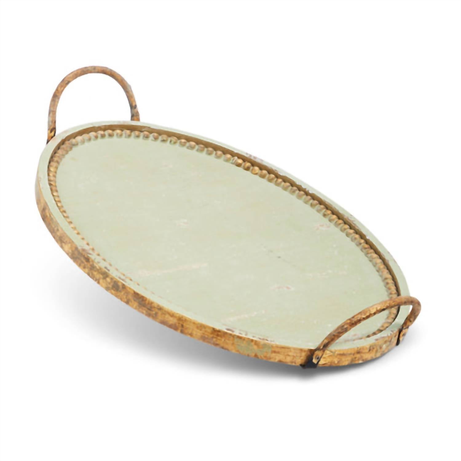 RAZ Imports 19" Antique Tray in green - item