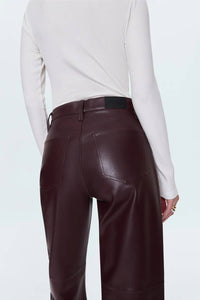 PISTOLA Jett High Rise Bowed Straight Pants in cabernet 1 - women's pants - view 5
