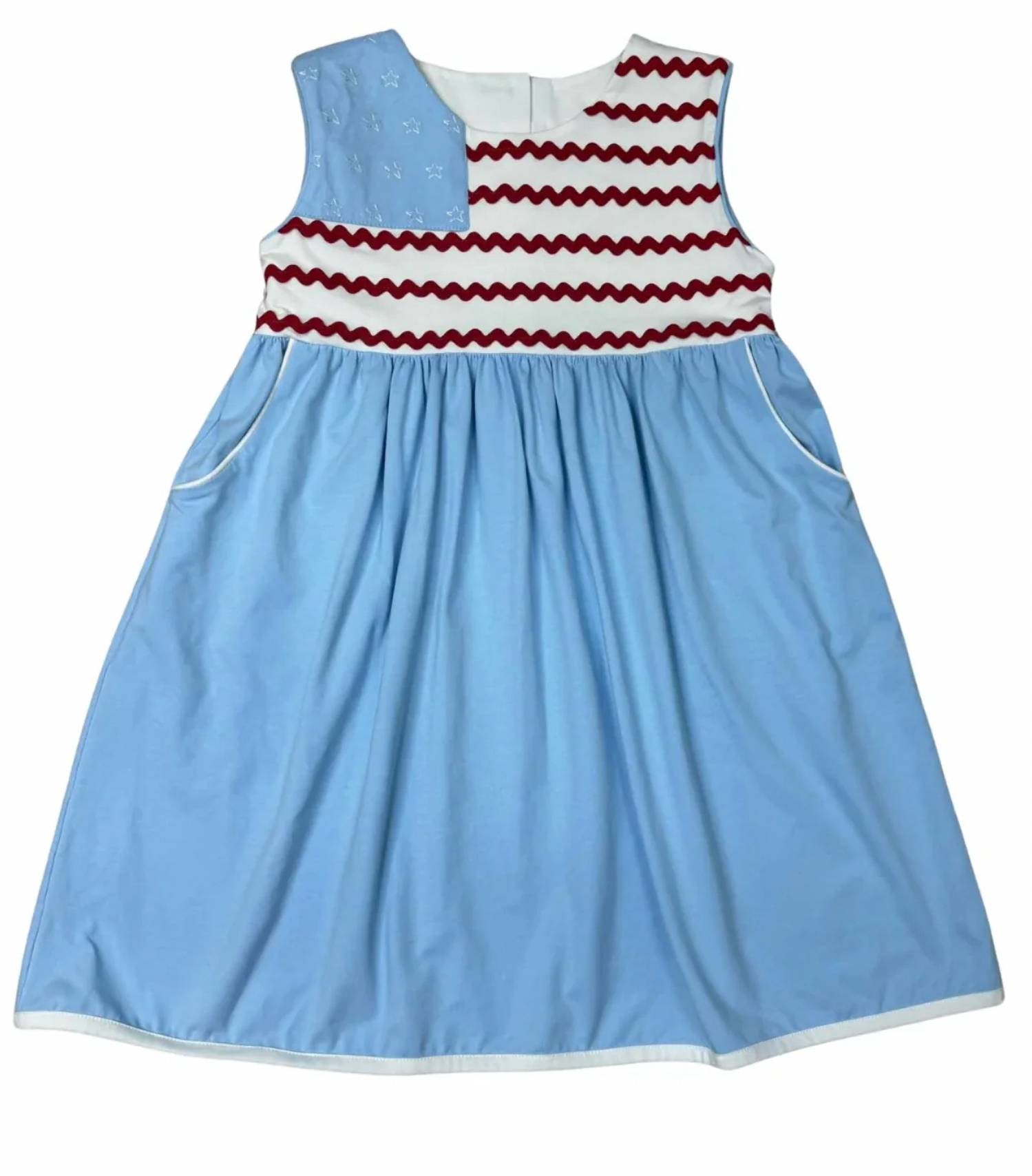 Whimsy Bay Kids - Girl's Ric Rac And Stars Dress