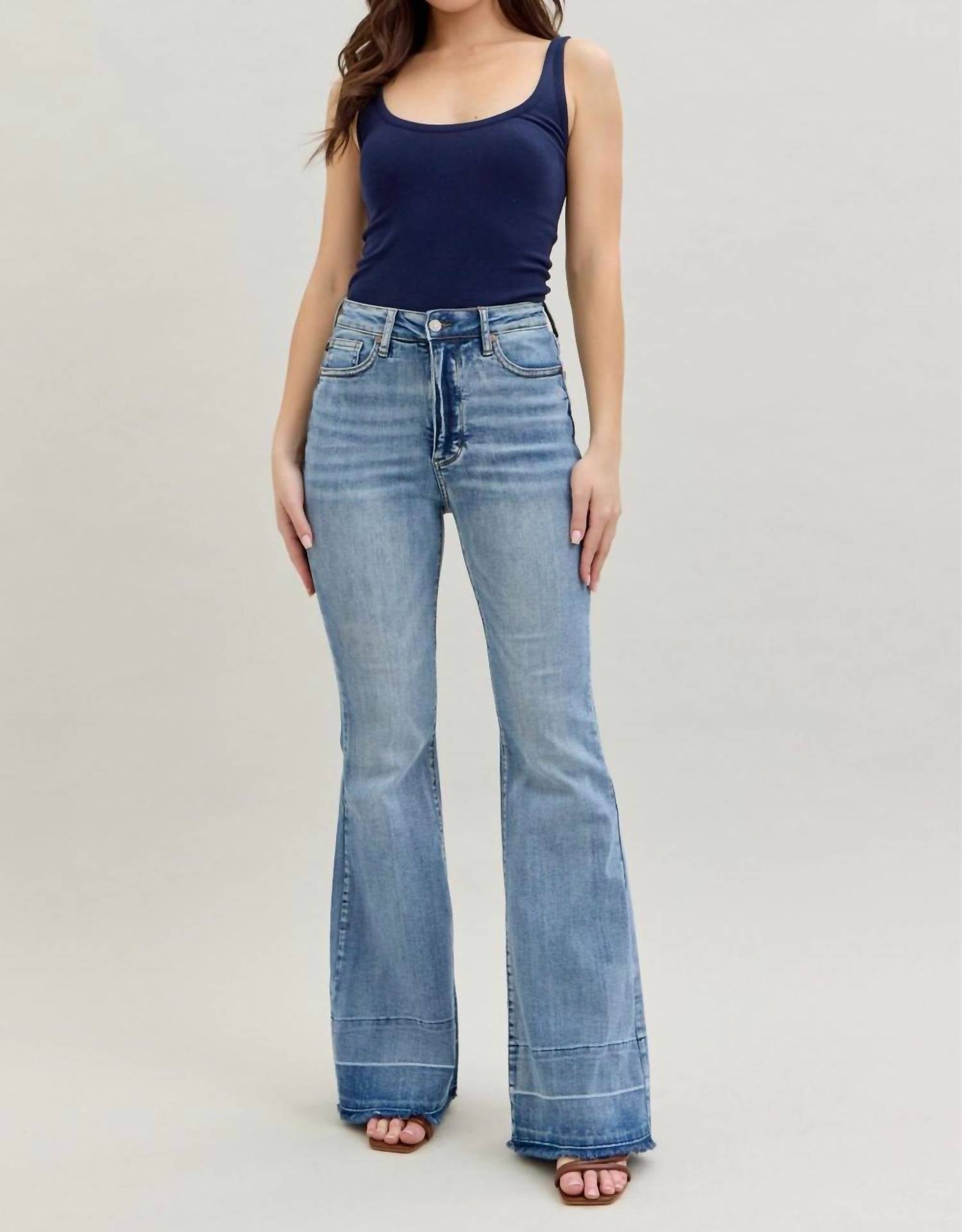 Judy Blue - High Waisted Tummy Control With Release Hem Flare Jeans