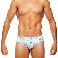 Tribe Positano Palms Lo Rise Swim Brief in mint - men's swimwear